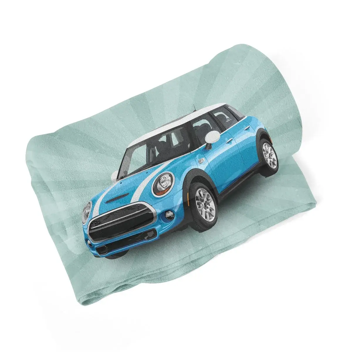 Deka Mini sedan Zelené pozadí - 190x140 cm