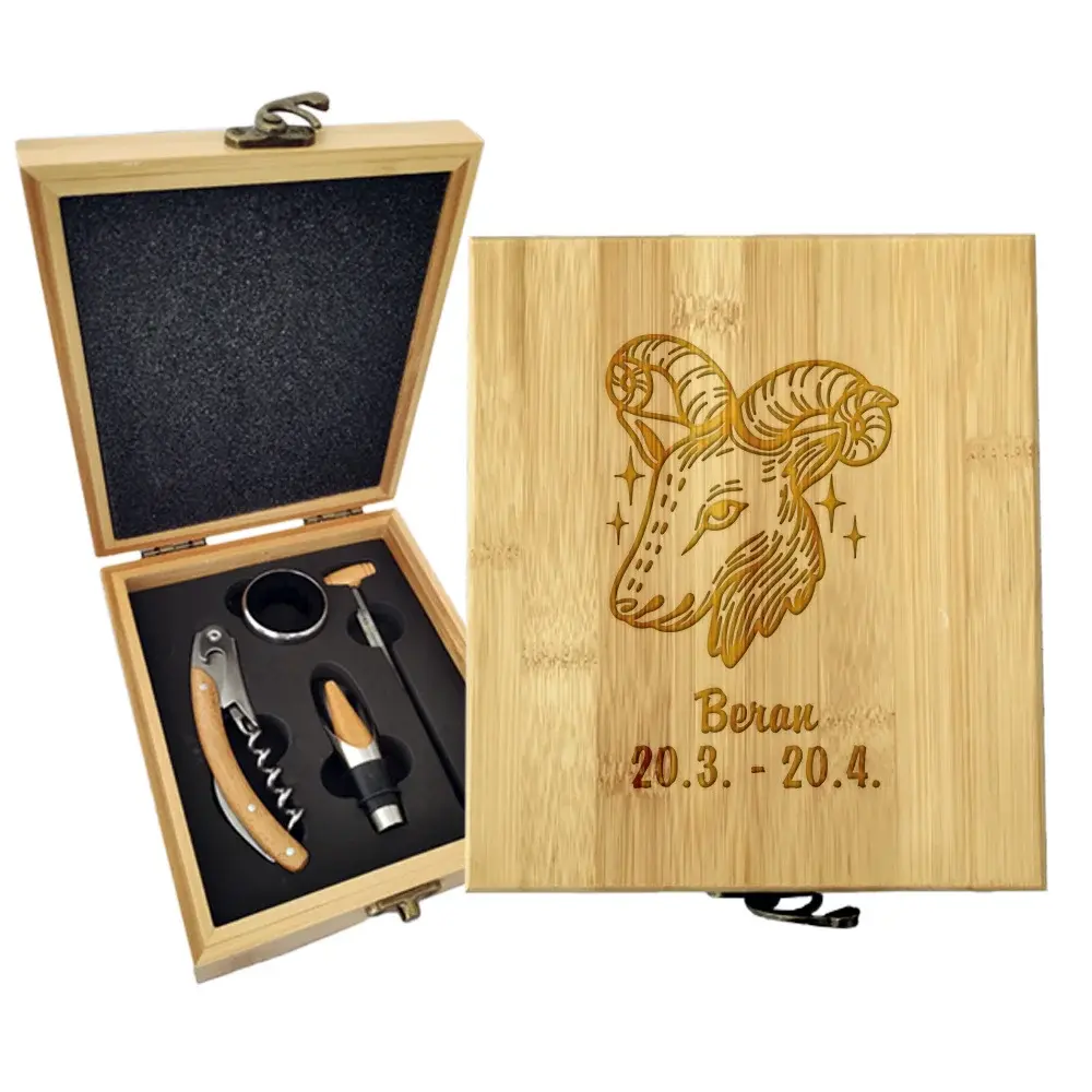 Dárková sada na víno Beran: 147×168×49 mm