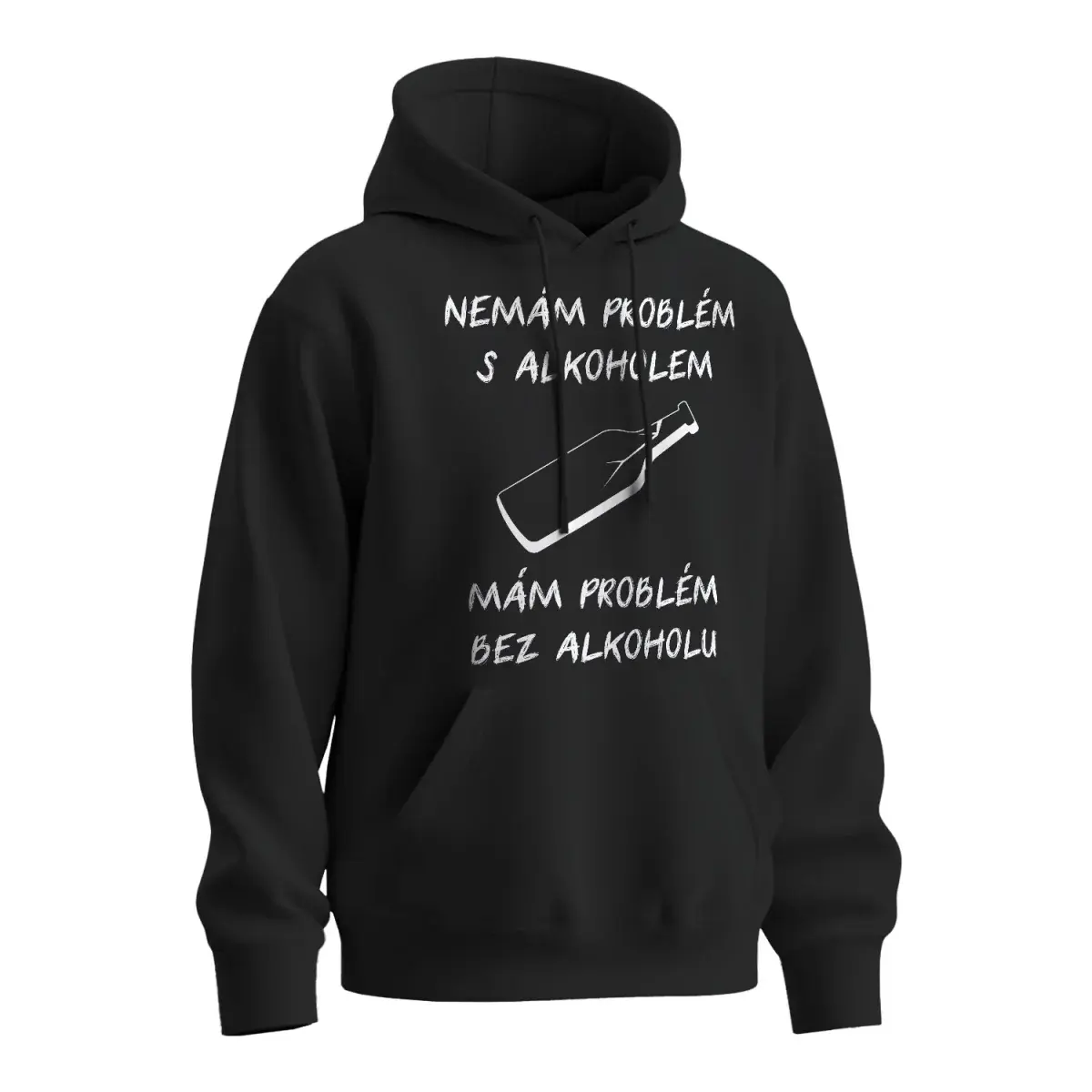 Mikina s potiskem Nemám problém s alkoholem - černá 5XL