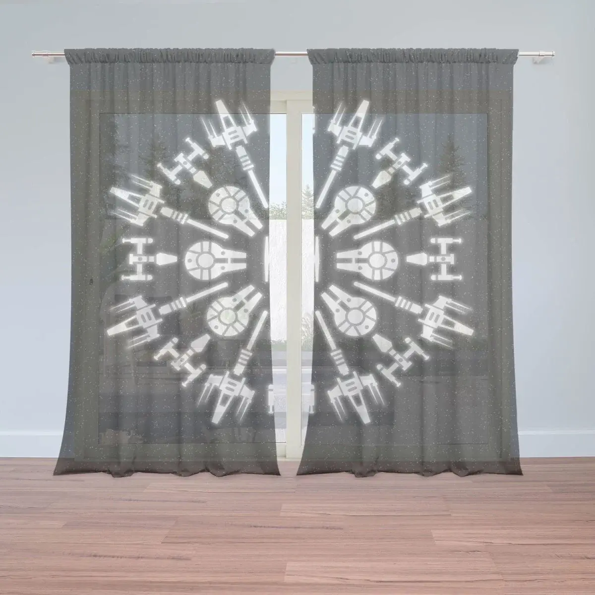 Záclony Star Wars Vesmírné lodě: 2ks 150x250cm