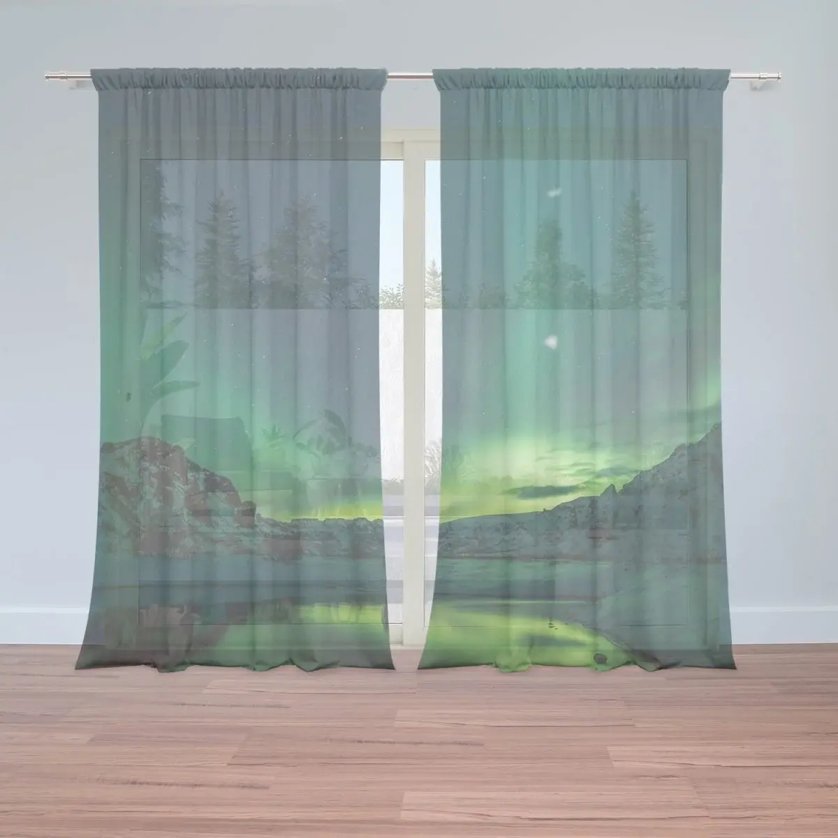 Záclony Zelená záře: 2ks 150x250cm