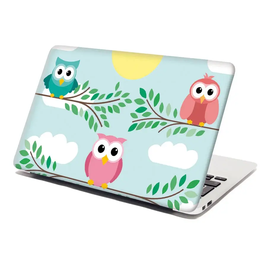 Samolepka na notebook Sovičky - 38x26 cm