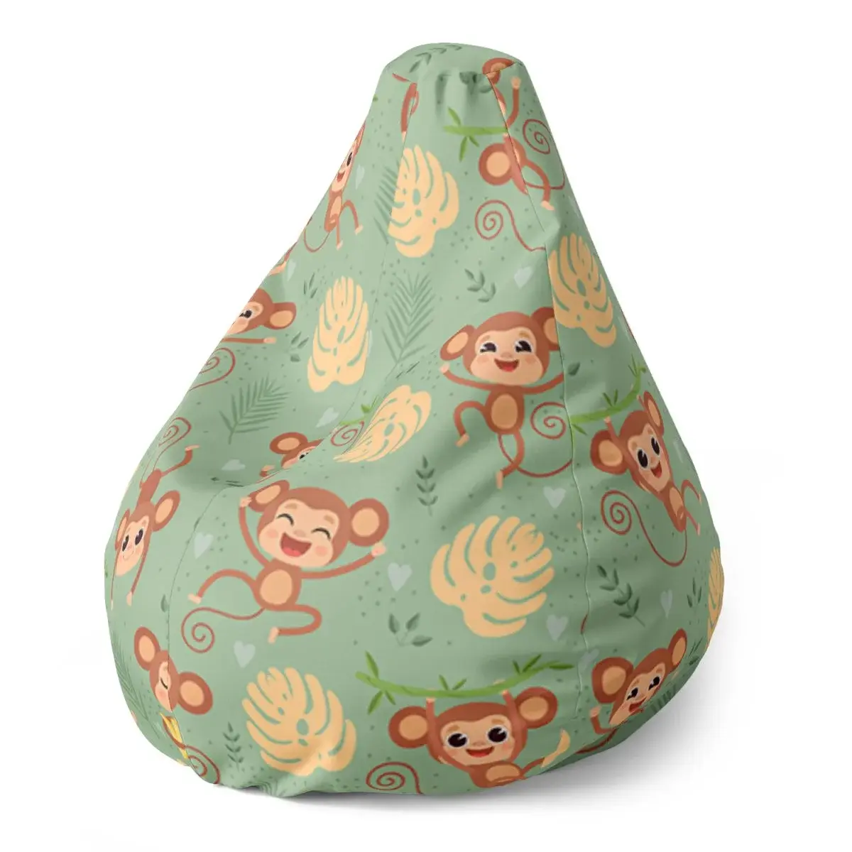 Sedací vak Pear Roztomilé opičky - 140 x 100 x 25 cm
