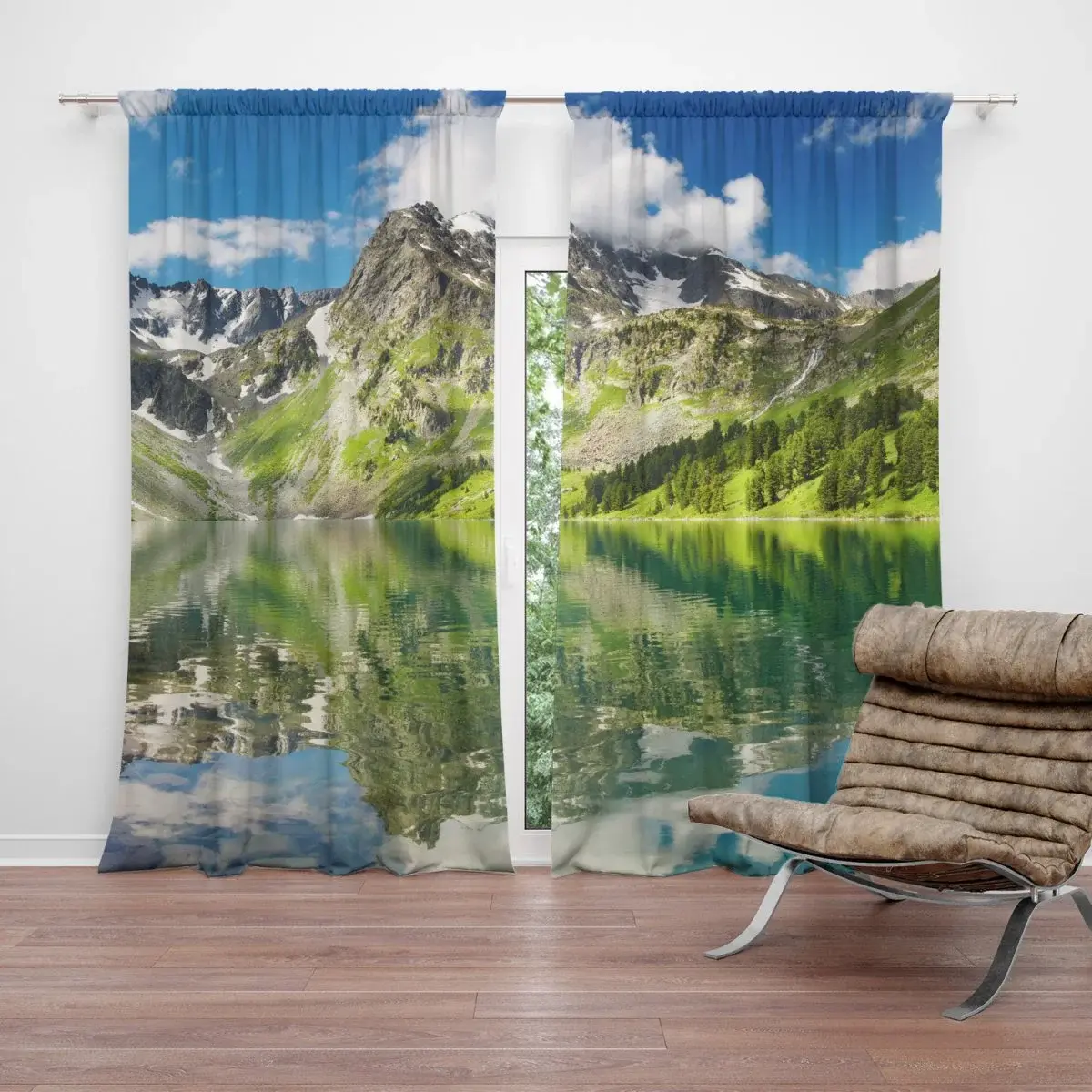 Závěs Odraz hor na jezeře: 2ks 140x250cm