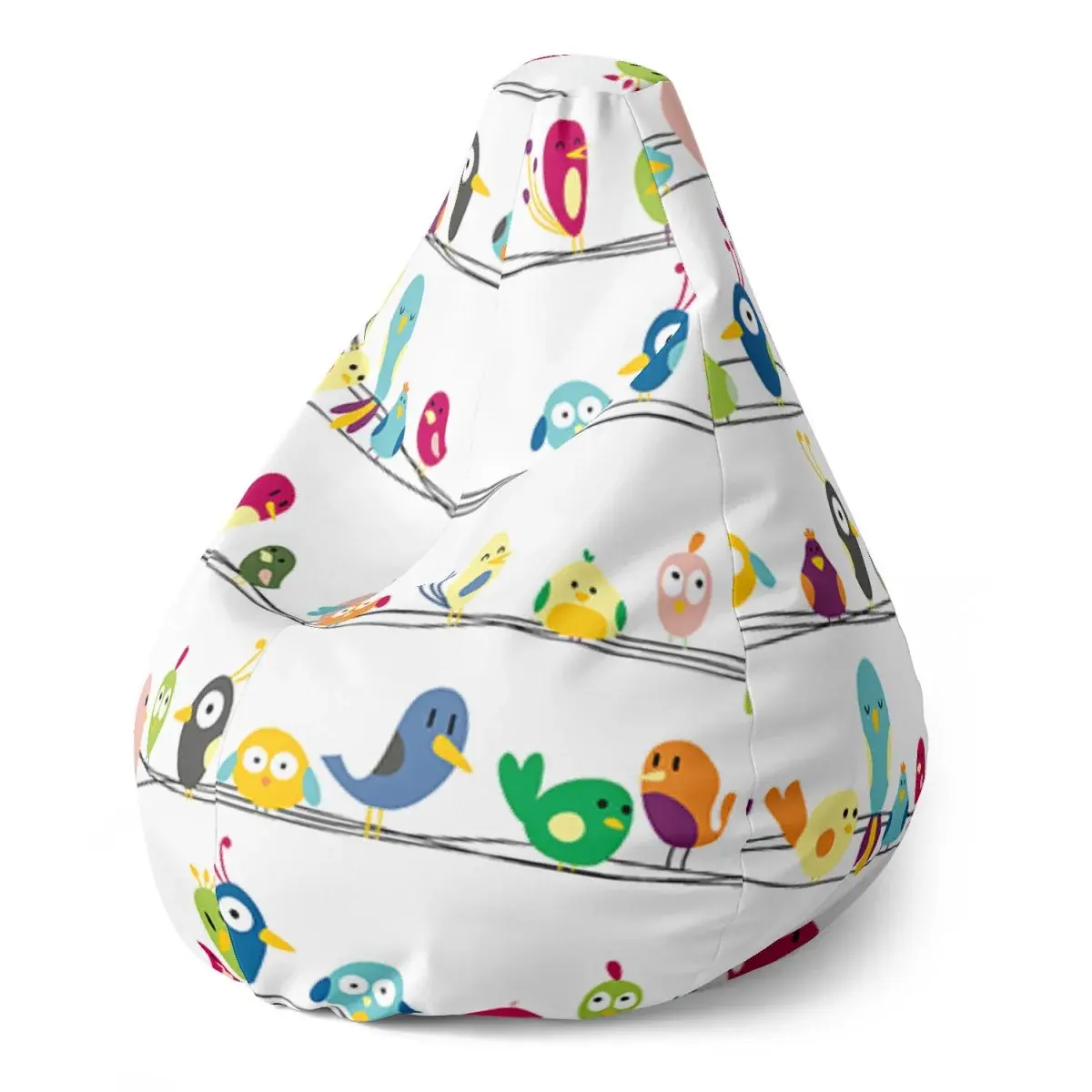 Sedací vak Pear Ptáčci - 70 x 95 x 15 cm