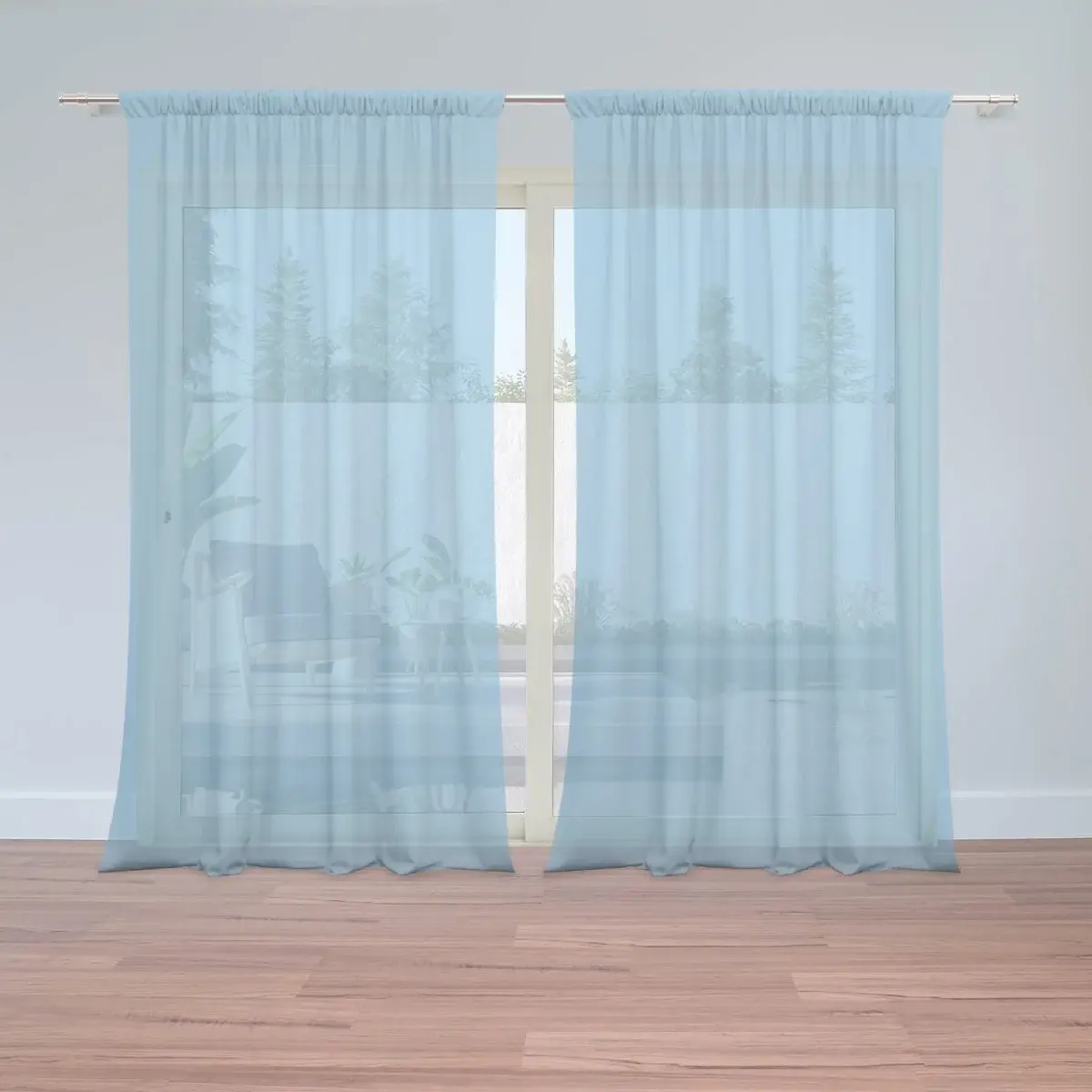 Záclony Světle modrá: 2ks 150x250cm