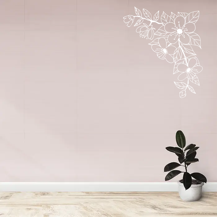 Samolepka na zeď: Květinový ornament 4 - 78x90 cm