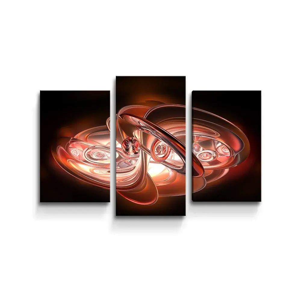Obraz - 3-dílný Červená abstrakce - 75x50 cm