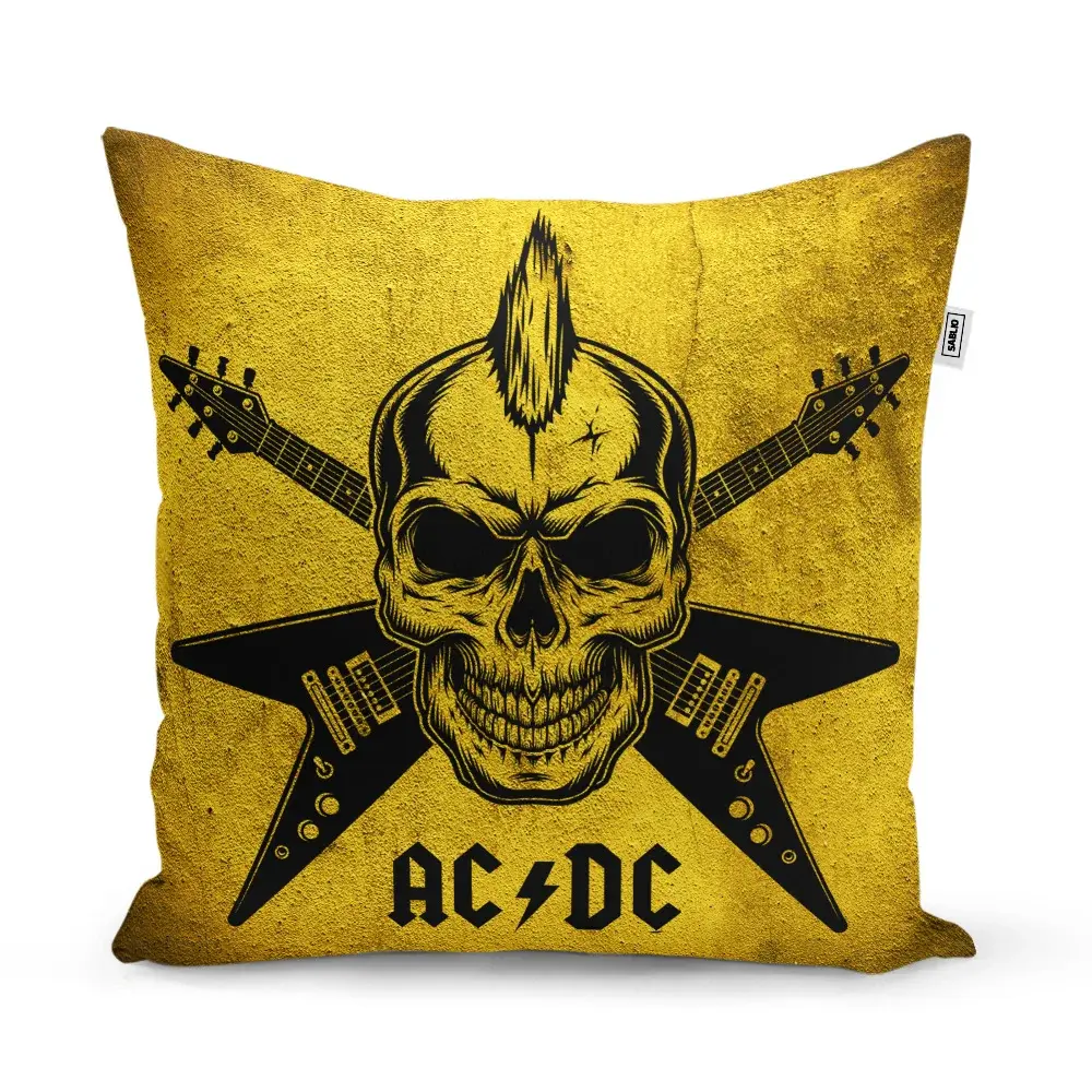 Polštář ACDC Lebka - 40x40 cm