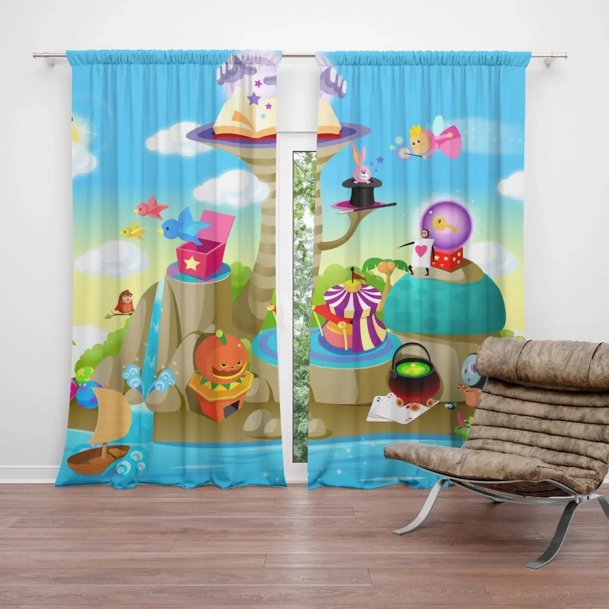 Závěs Pohádkový svět: 2ks 140x250cm