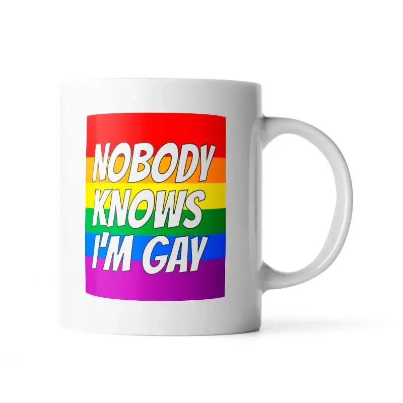 Hrnek Nobody knows I'am gay - 890 ml - XXL