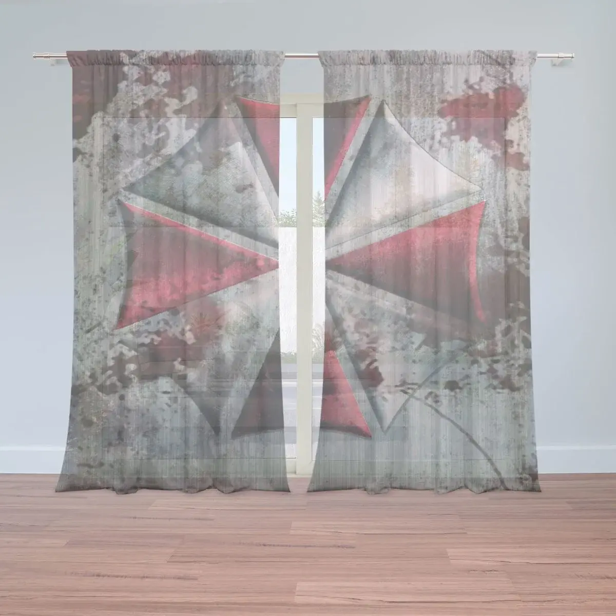 Záclony Resident Evil Umbrella Corporation Steel: 2ks 150x250cm