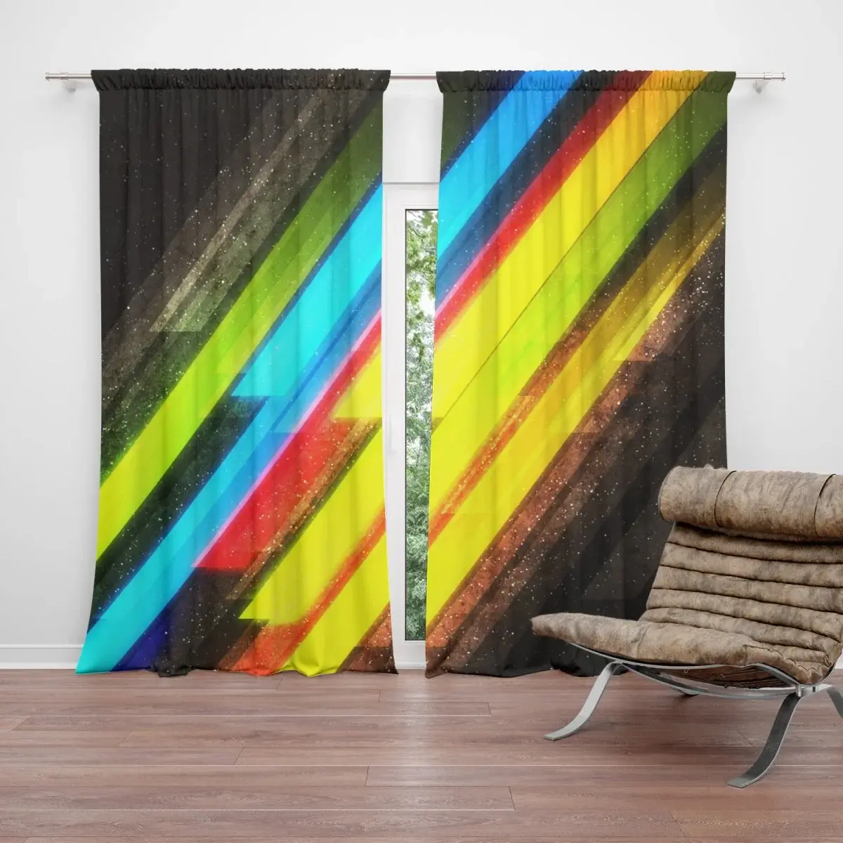 Závěs Pruhová abstrakce: 2ks 140x250cm