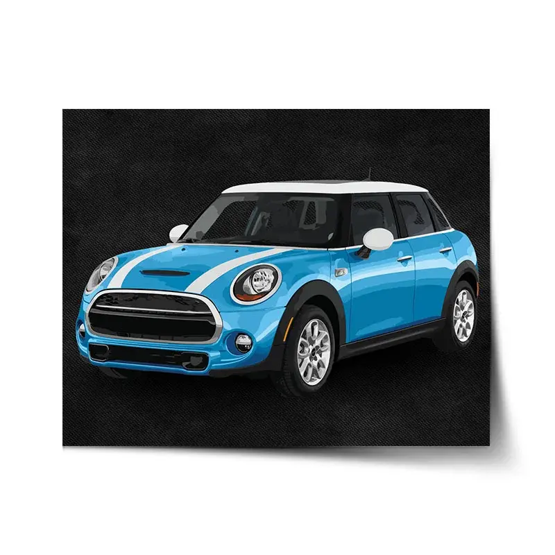 Plakát Mini sedan Černé pozadí - 120x80 cm