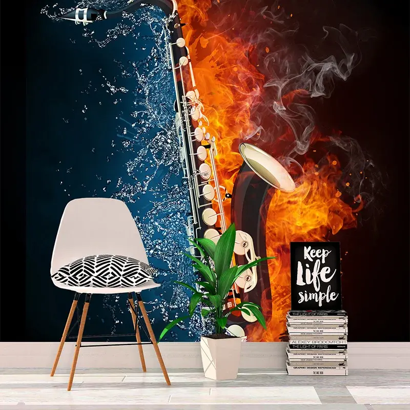Tapeta Ohnivý saxofon - 125x75 cm