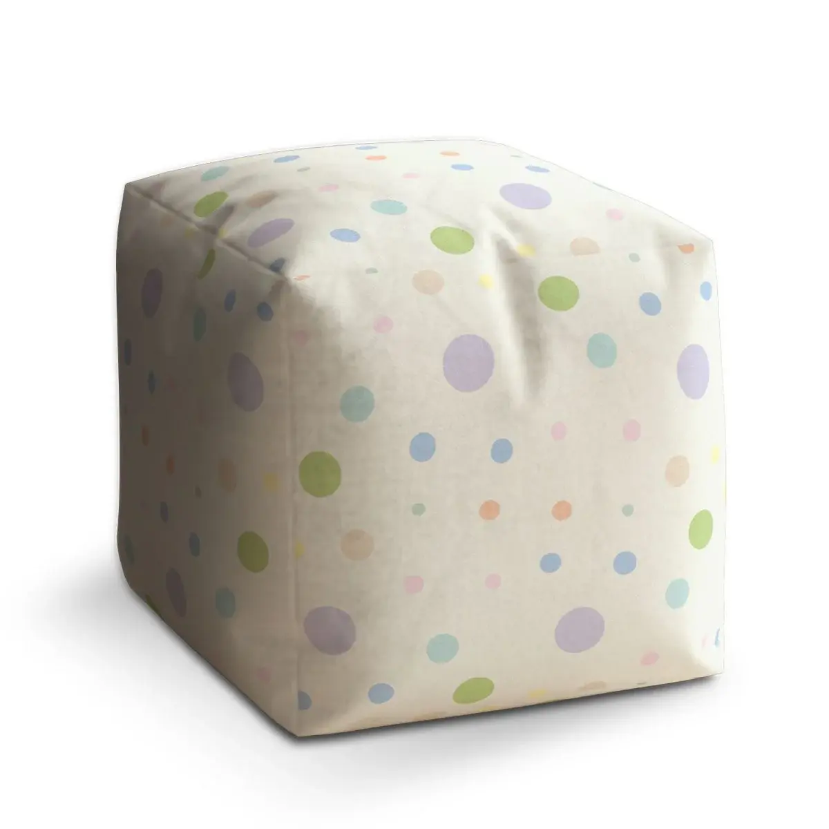 Taburet Cube Tříbarevné puntíky - 40x40x40 cm