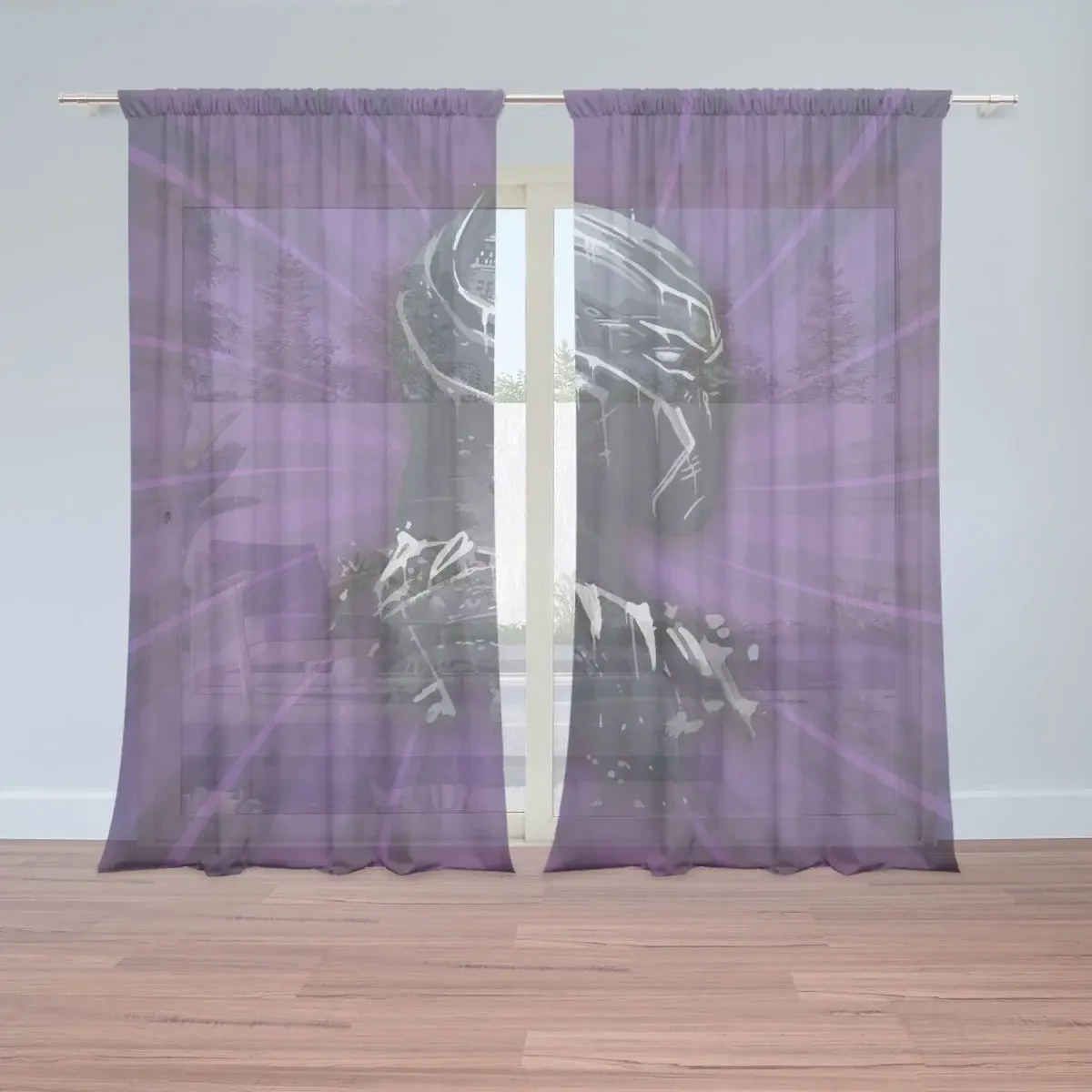 Záclony BLACK PANTHER z profilu Fialový: 2ks 150x250cm