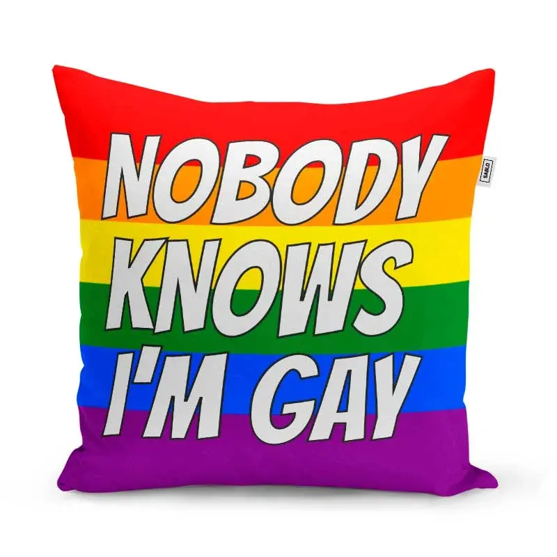 Polštář Nobody knows I'am gay: 40x40 cm