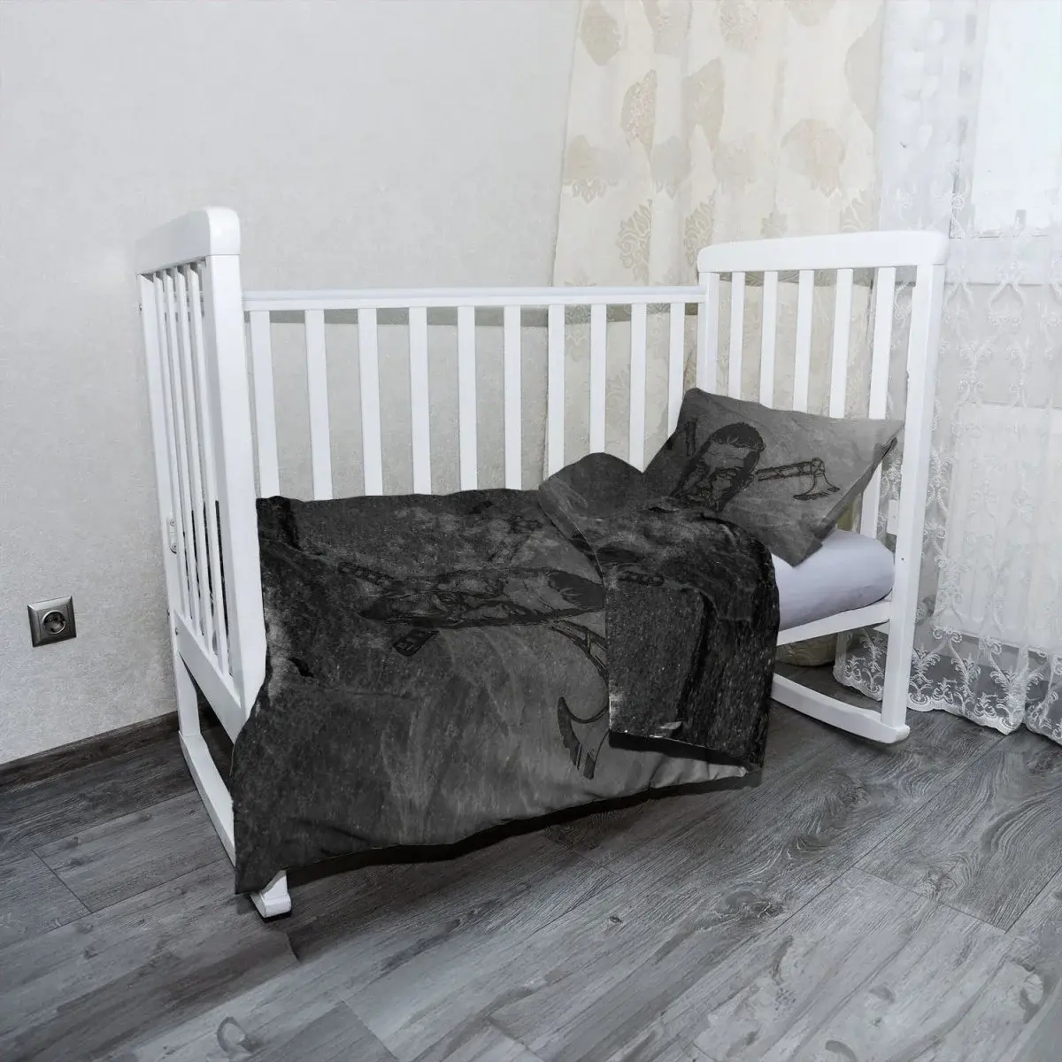 Mikroplyšové dětské povlečení do postýlky Vikingové Stone