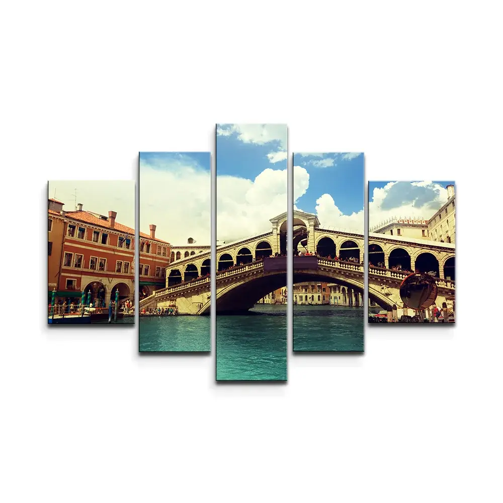 Obraz - 5-dílný Ponte di Rialto - 125x90 cm