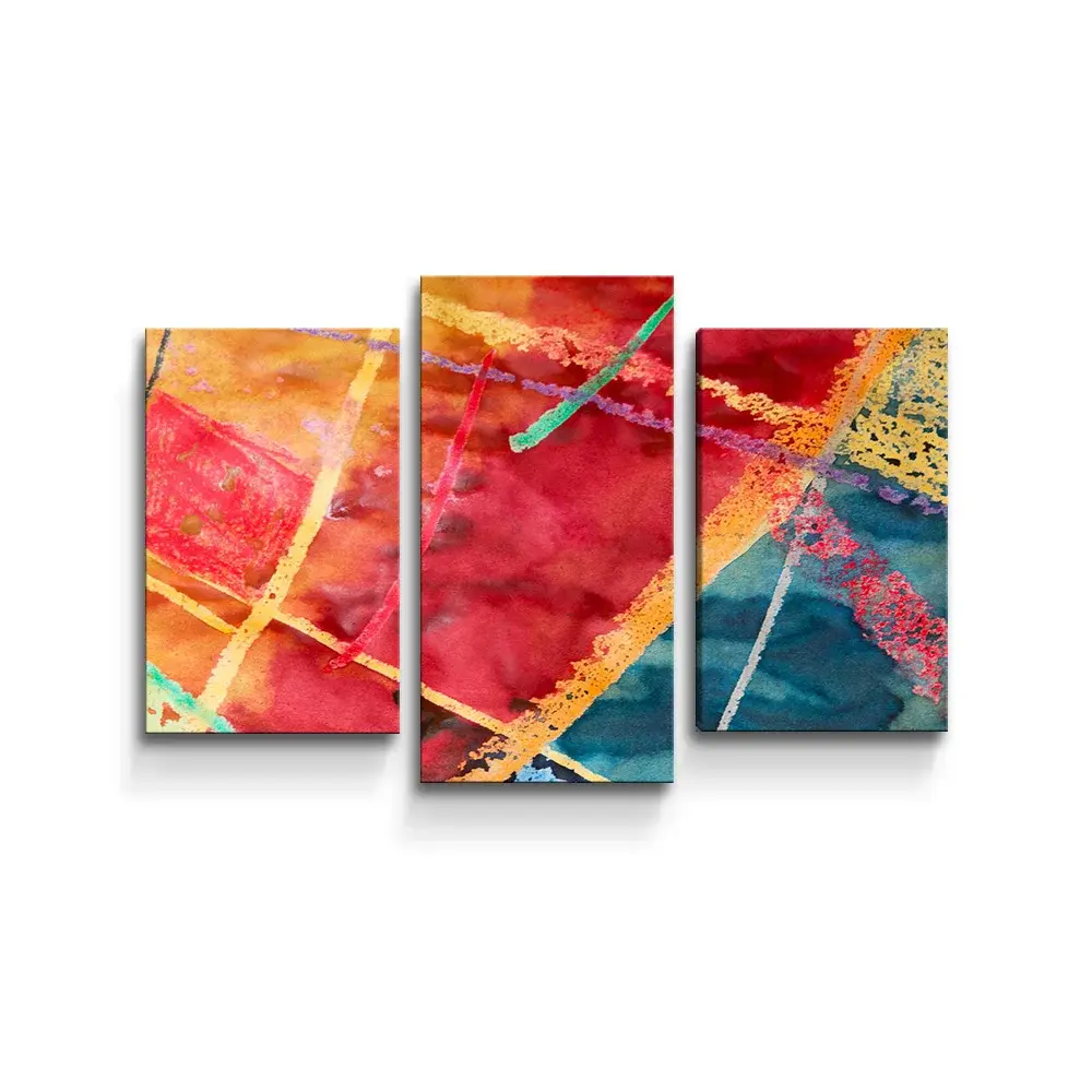 Obraz - 3-dílný Barevné čáry - 75x50 cm