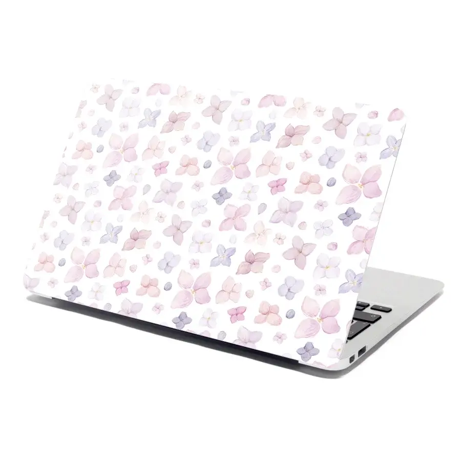 Samolepka na notebook Malé fialové květy - 38x26 cm