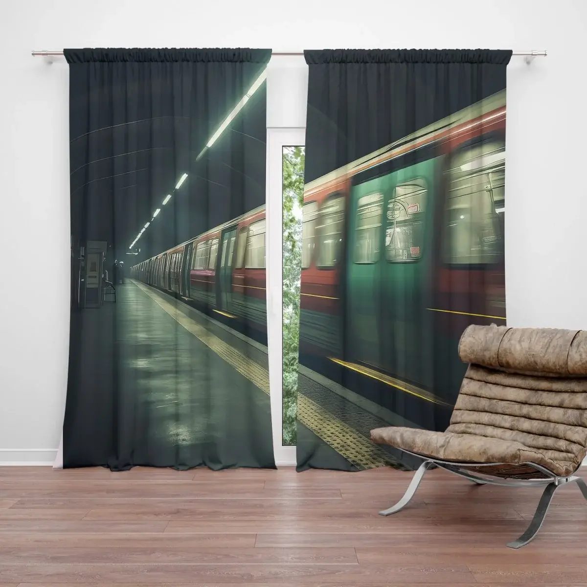 Závěs Metro v tmavé stanici: 2ks 140x250cm