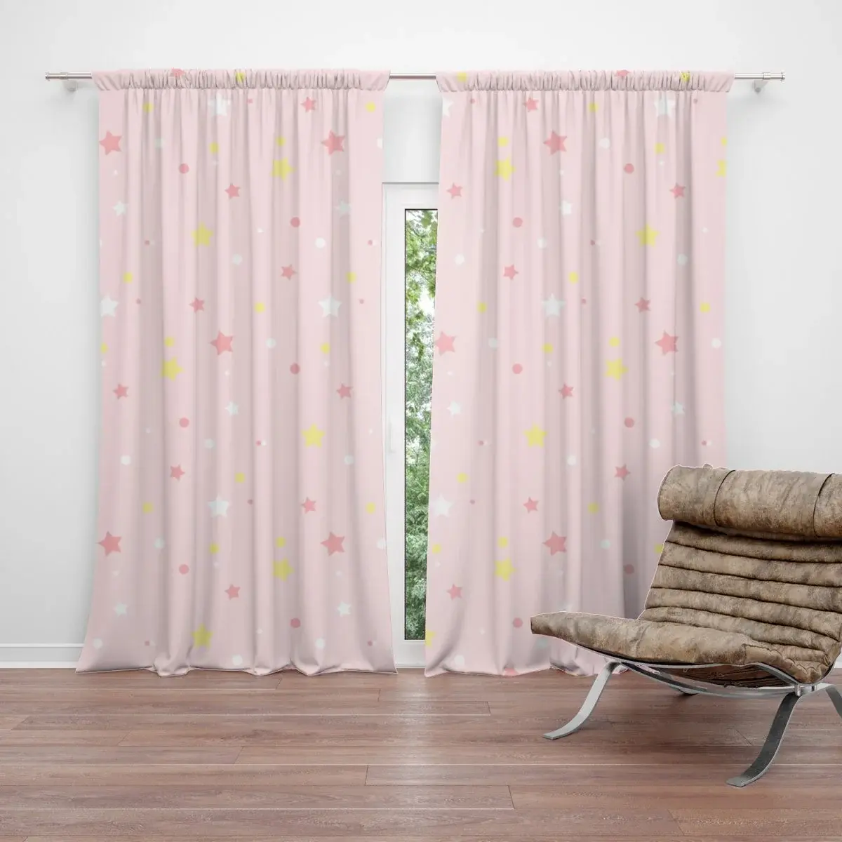 Závěs Hvězdy a puntíky : 2ks 140x250cm