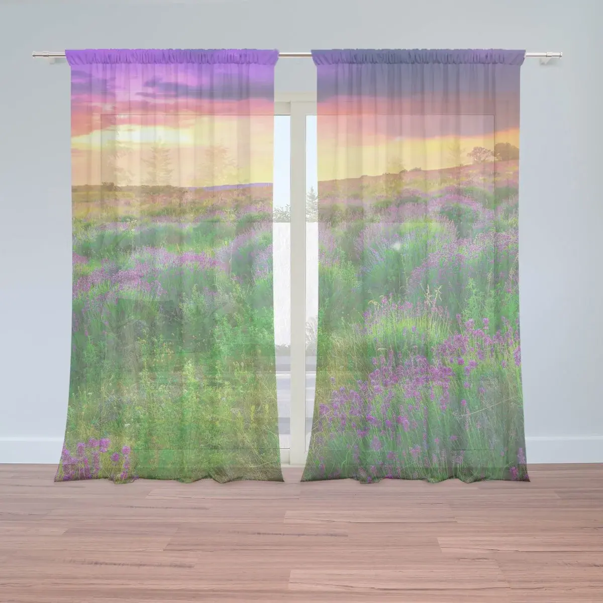 Záclony Levandulové pole: 2ks 150x250cm