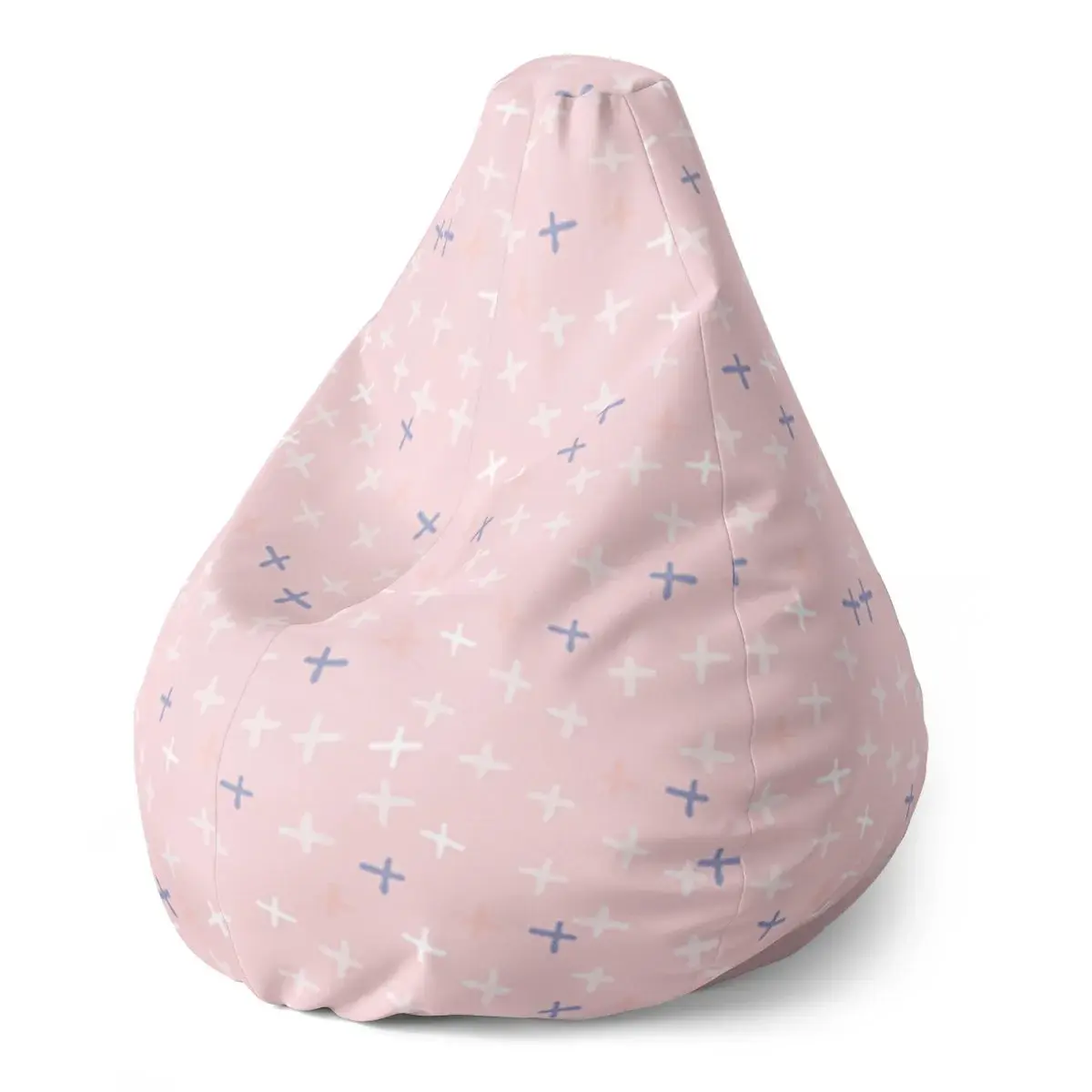 Sedací vak Pear Barevné křížky - 70 x 95 x 15 cm