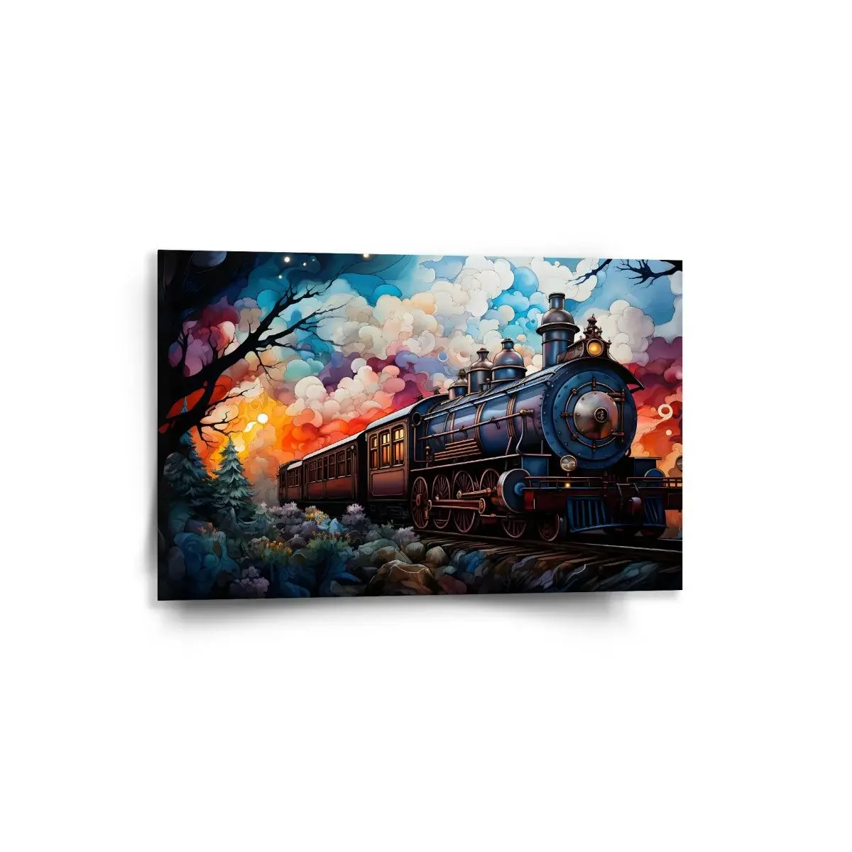 Obraz Parní lokomotiva v kouzelné krajině - 60x40 cm