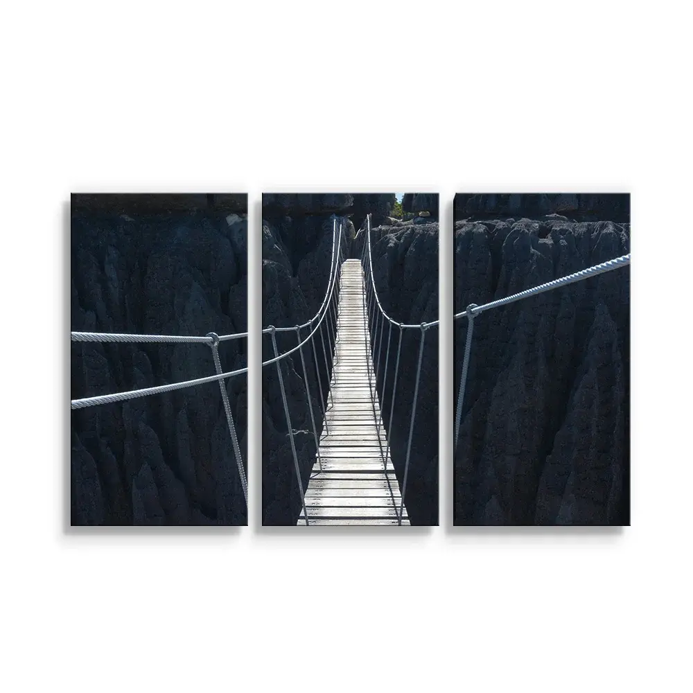 Obraz - 3-dílný Visutý most - 120x80 cm