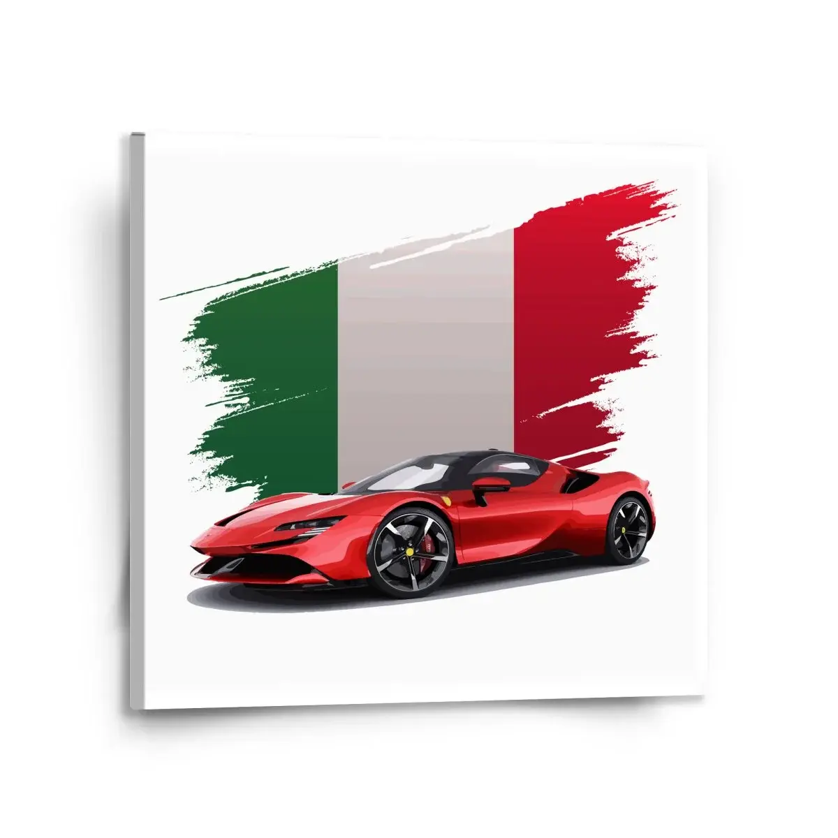 Obraz Ferrari Italská vlajka - 110x110 cm