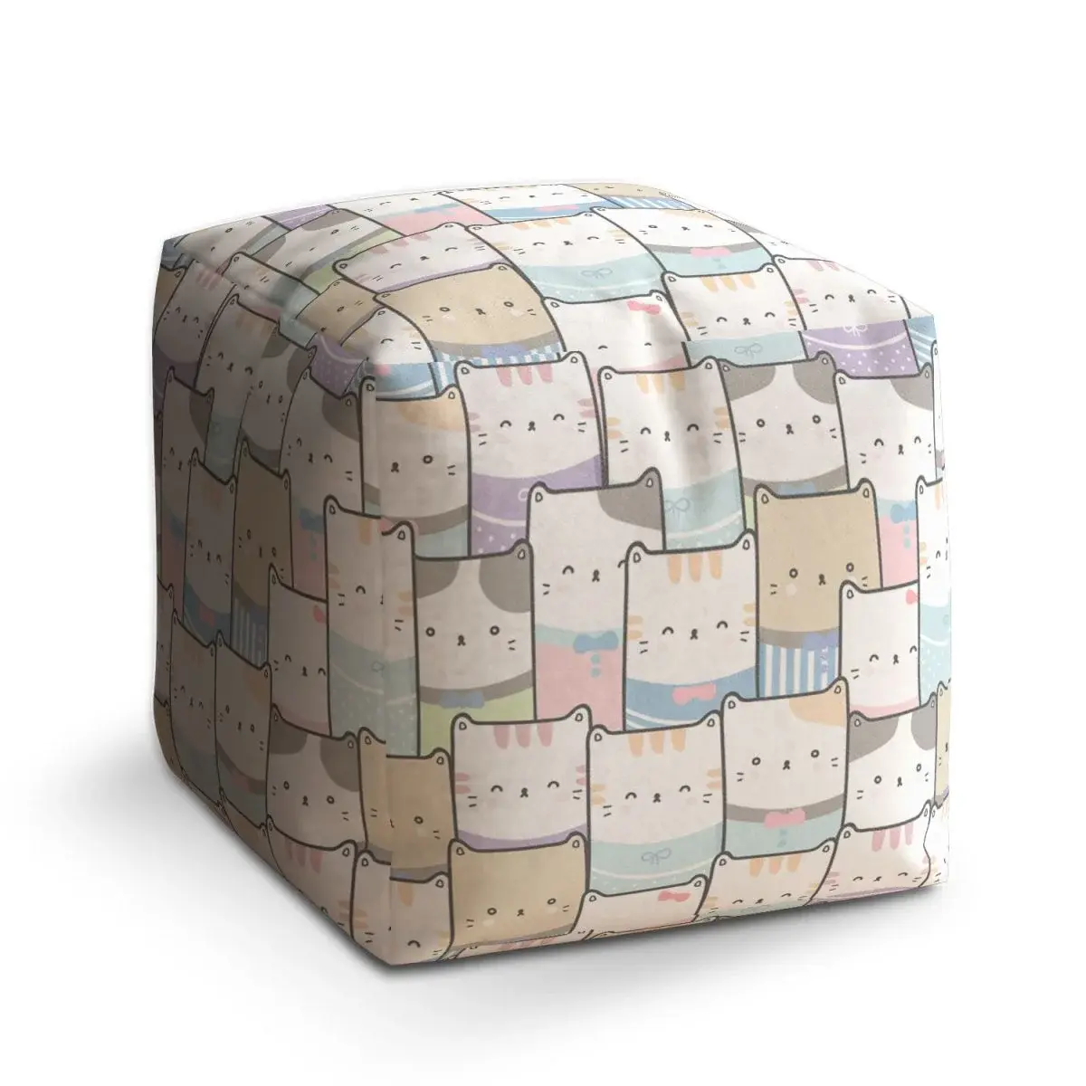 Taburet Cube Kreslená koťátka - 50x50x50 cm