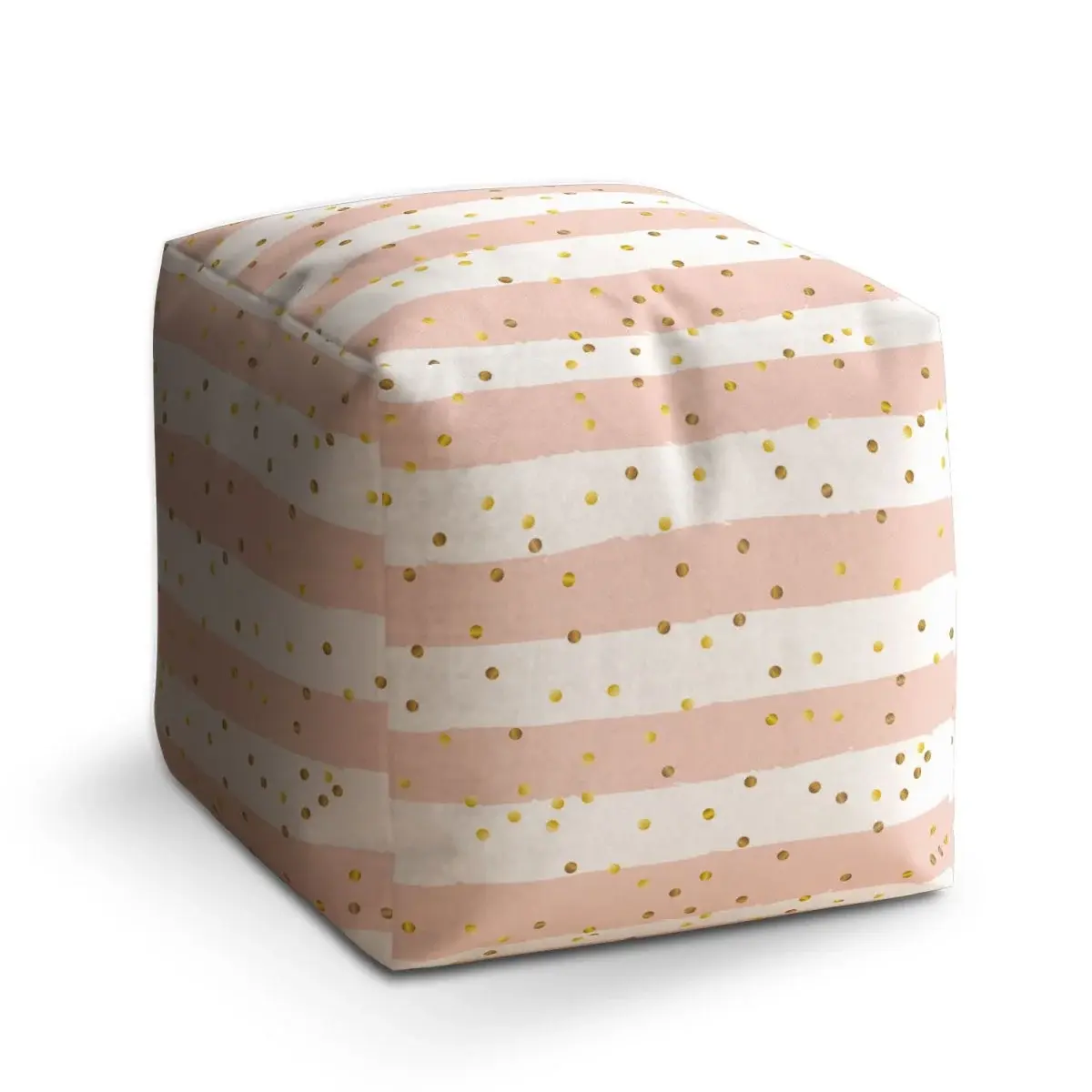 Taburet Cube Pruhy a zlaté tečky - 60x60x60 cm