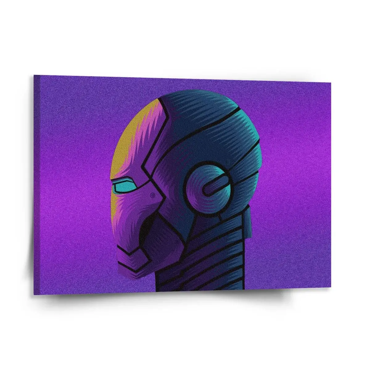 Obraz Iron Man Helma na fialové - 150x110 cm