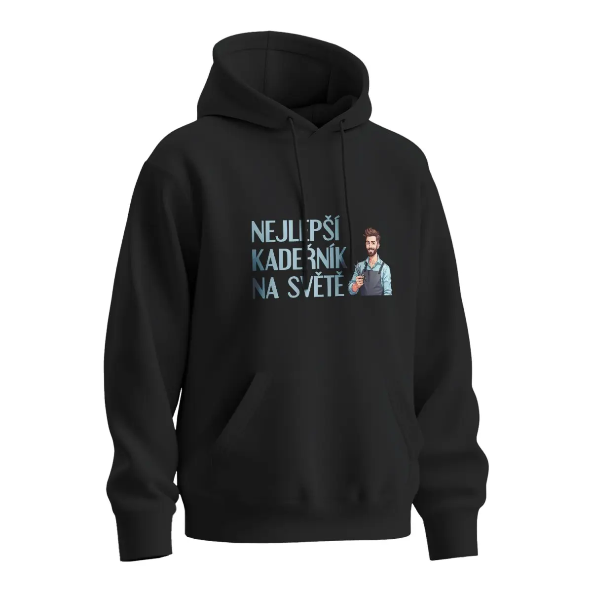 Mikina s potiskem Nejlepší kadeřník na světě - černá 5XL