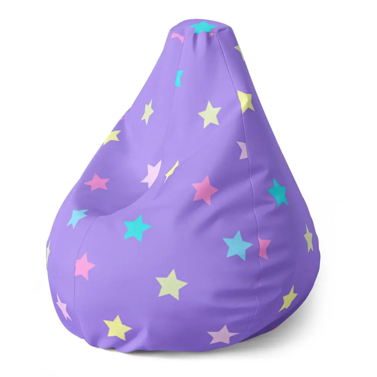 Sedací vak Pear Hvězdy na fialové - 70 x 95 x 15 cm