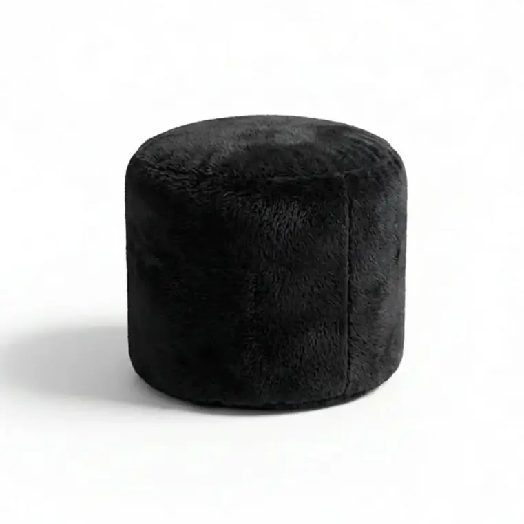Taburet Circle SOFTY - Midnight Black - 38x48 cm