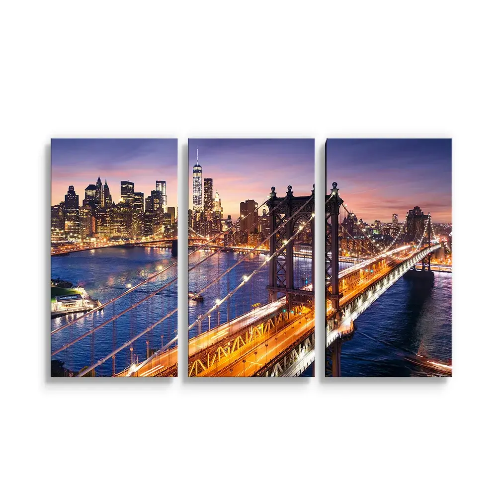Obraz - 3-dílný Most v New Yorku - 120x80 cm