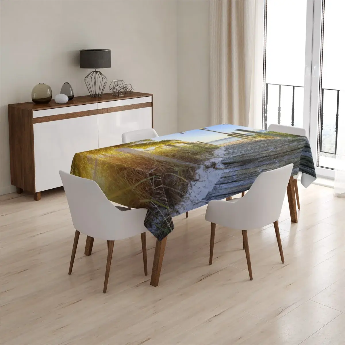 Ubrus Cestička na pláž - 130x130 cm