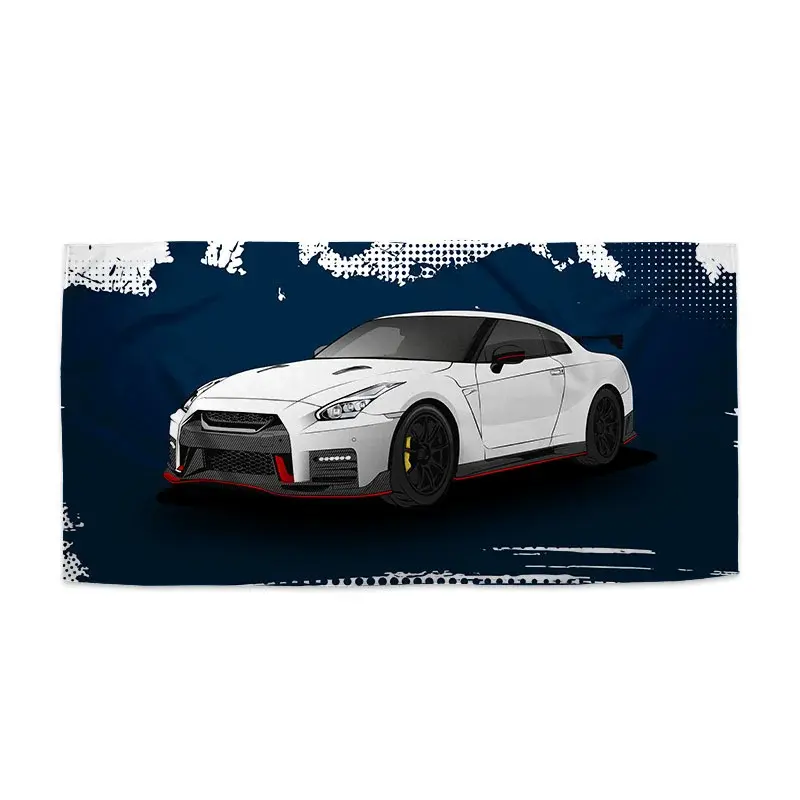 Ručník Nissan GTR 35 Modrý - 30x50 cm