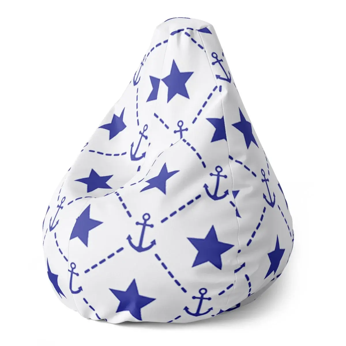 Sedací vak Pear Hvězdy a kotvy - 140 x 100 x 25 cm