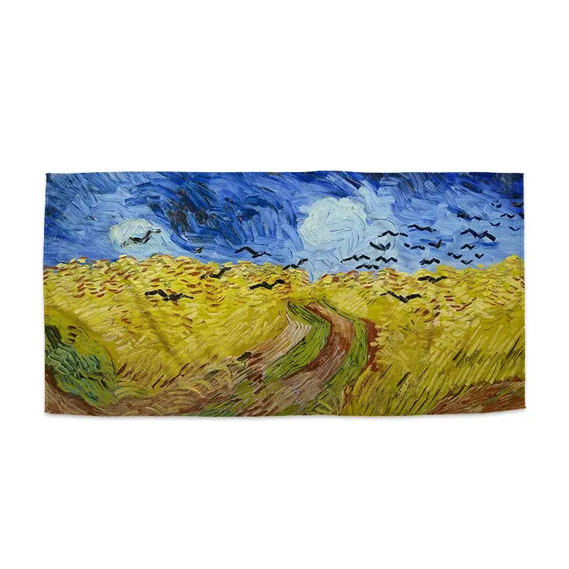 Ručník Pšeničné pole s vránami - Vincent van Gogh - 50x100 cm