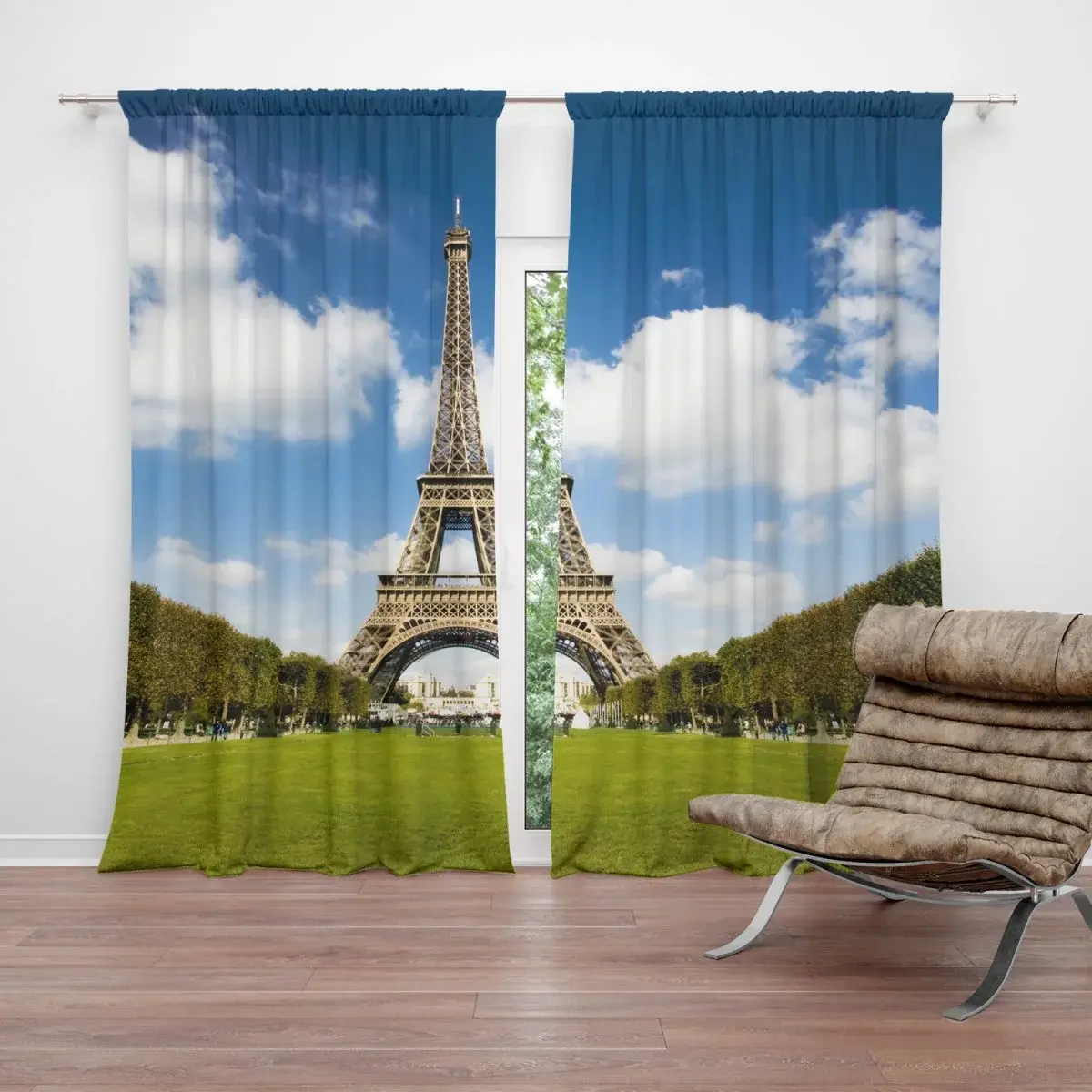 Závěs Eiffelova věž: 2ks 140x250cm