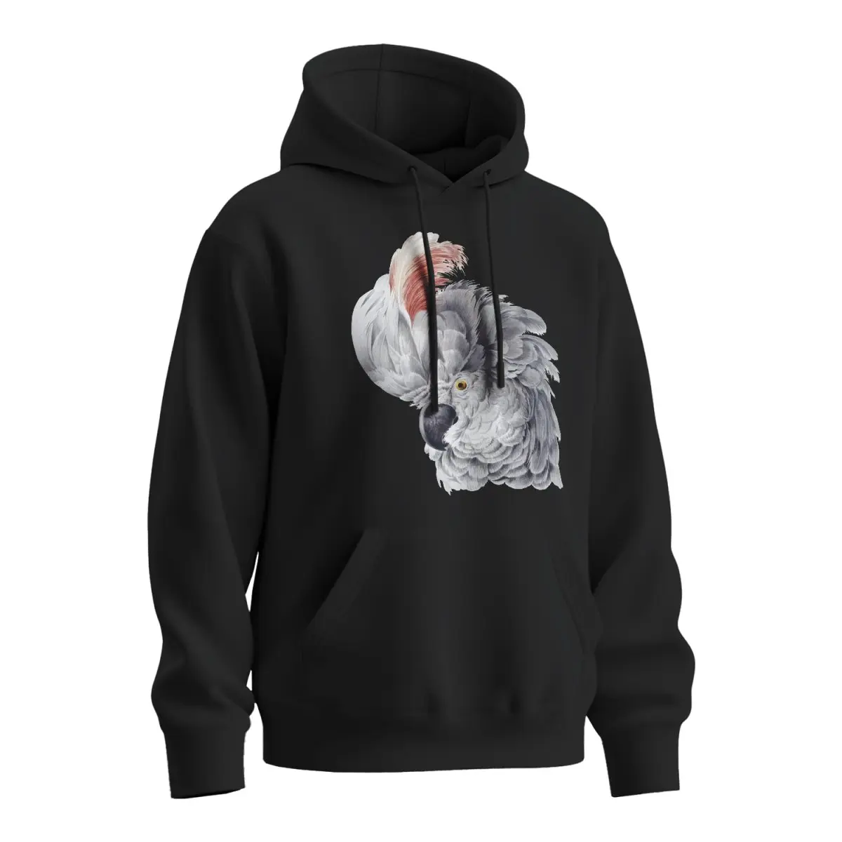 Mikina s potiskem Kakadu - černá 4XL
