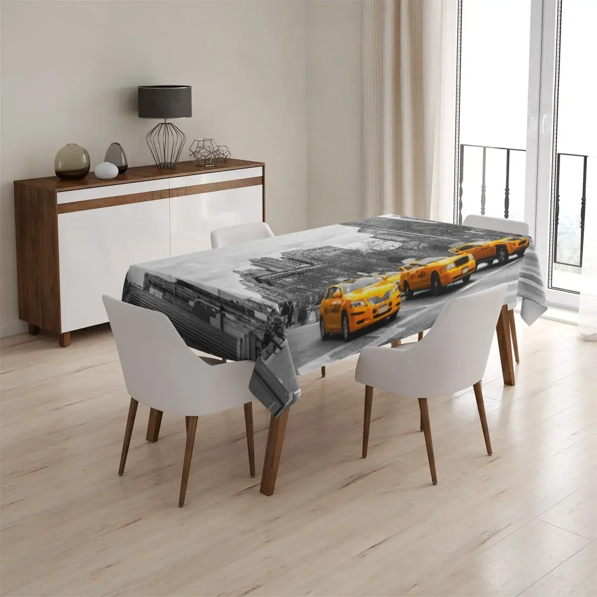 Ubrus Žluté taxiky 2 - 130x130 cm