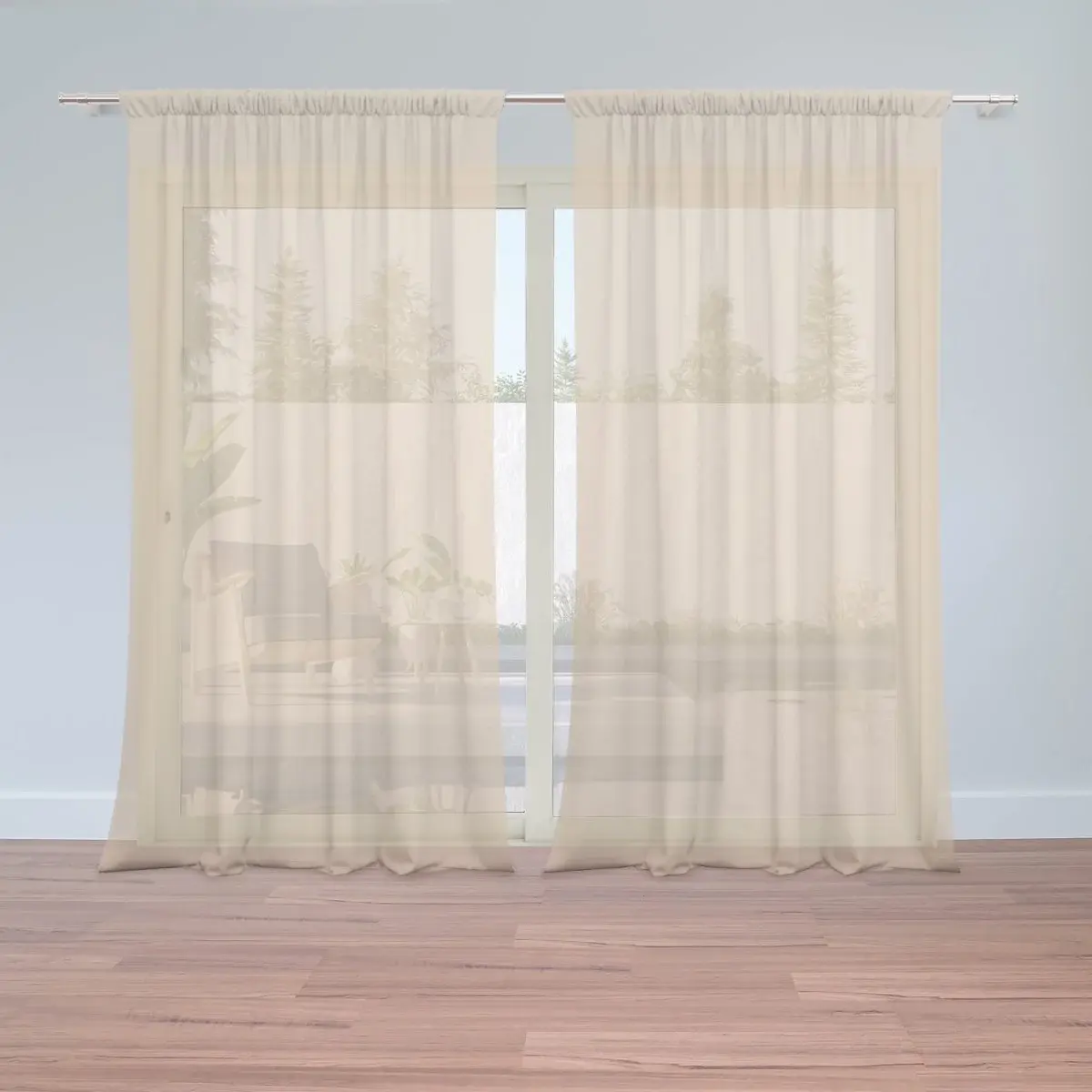 Záclony Světle béžová: 2ks 150x250cm