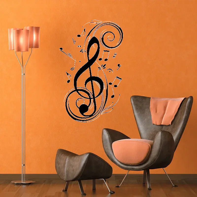 Samolepka na zeď: Hudební ornament - 75x120 cm
