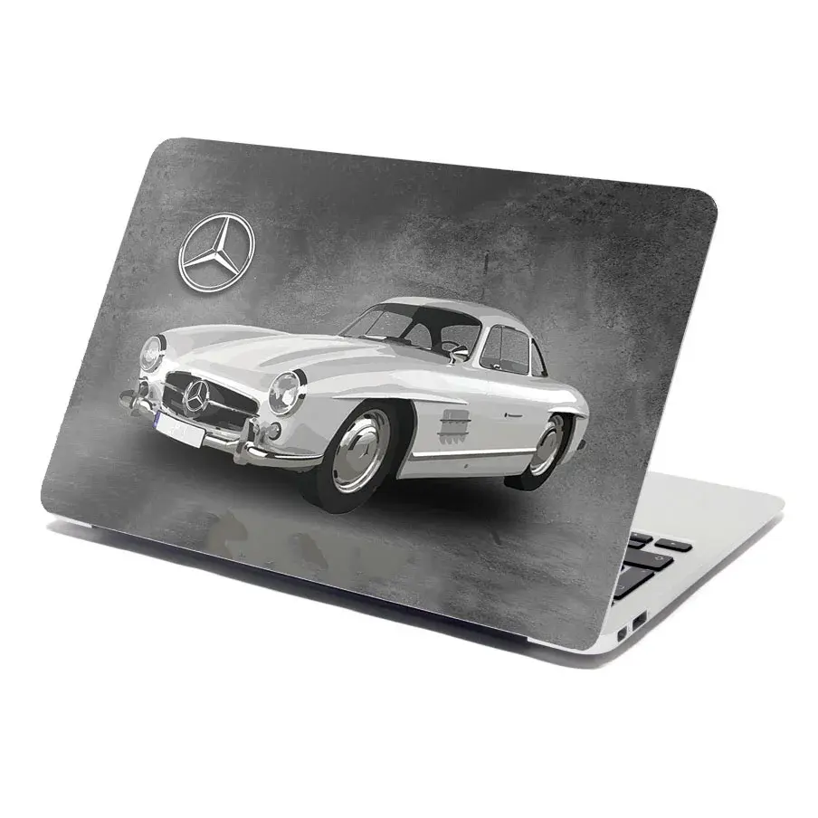 Samolepka na notebook Mercedes-Benz 300 SL Šedé pozadí - 38x26 cm